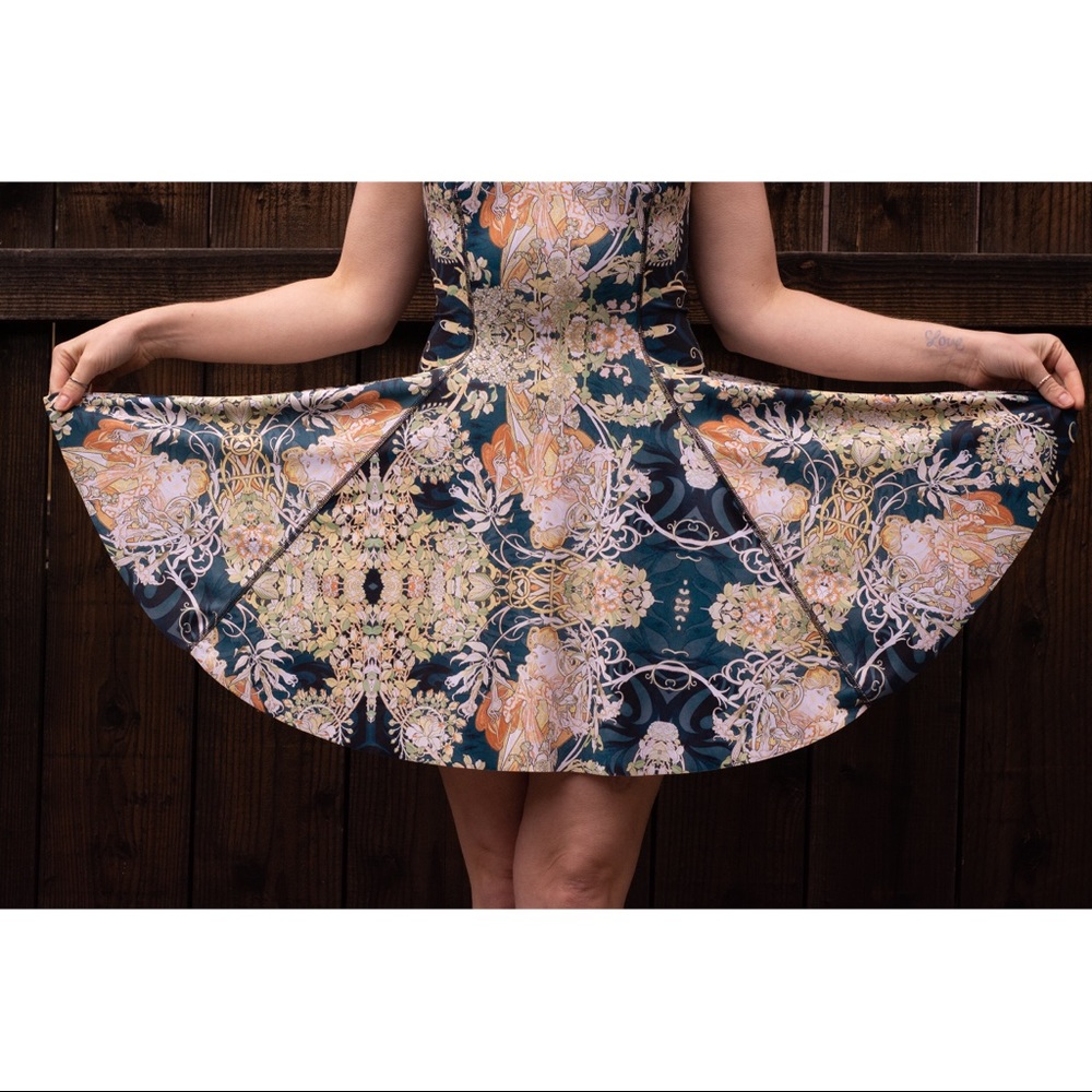 BlackMilk Mucha Black/La Trappistine In/Out Dress